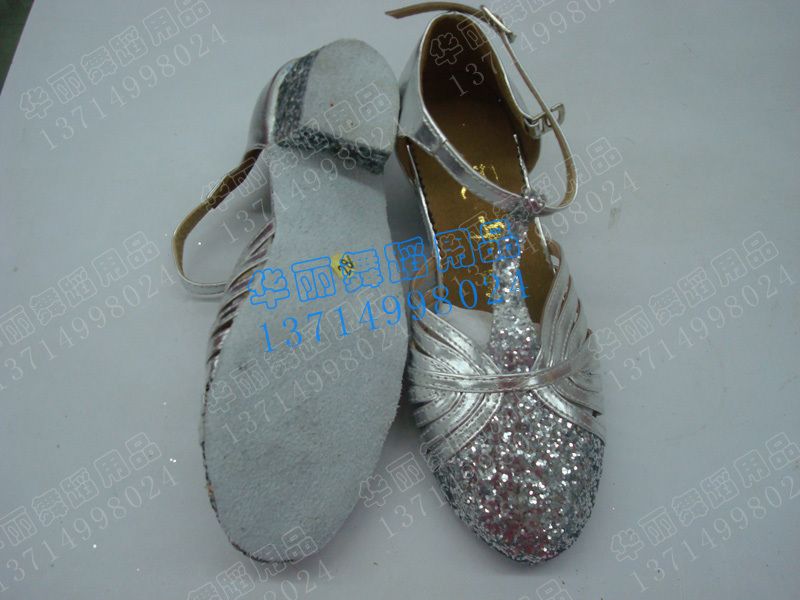 NEW SILVER GIRLS LATIN JAZZ BALLROOM SALSA DANCE SHOES  