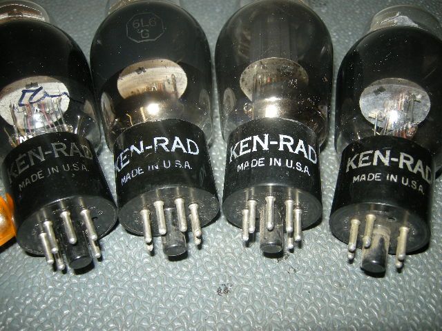 FOUR RARE KENRAD ST BLACK GLASS 6L6 6L6G MCINTOSH AMPLIFIER TUBE 