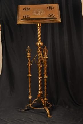 Victorian Antique Brass Lecturn Music Stand Easel  