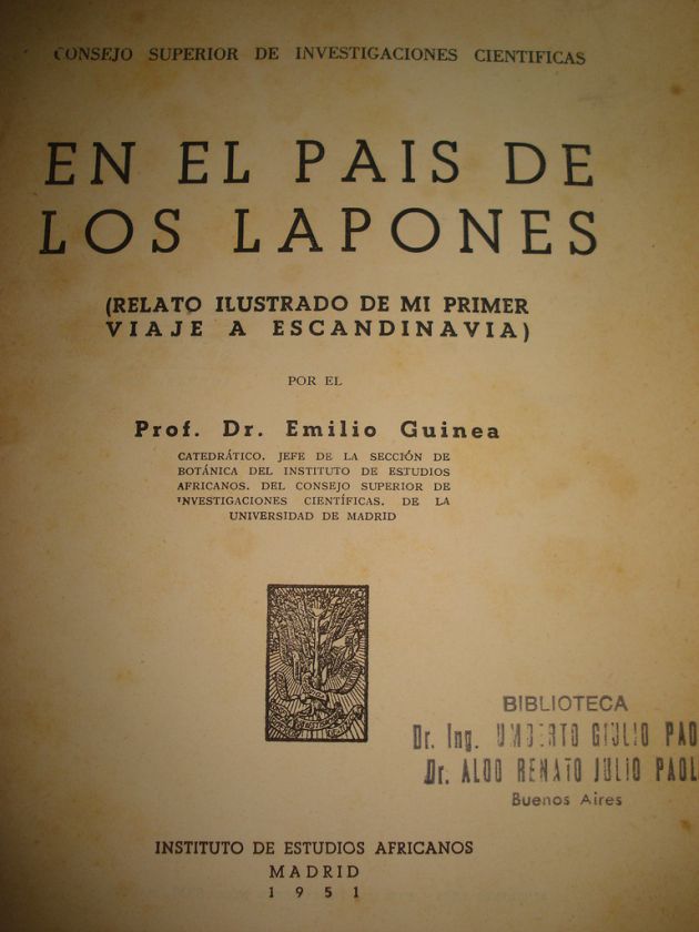 En El Pais De Los Lapones   Emilio Guinea   Ed. 1951  