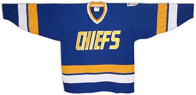 SLAP SHOT movie Charlestown CHIEFS Hockey Jersey Blue  