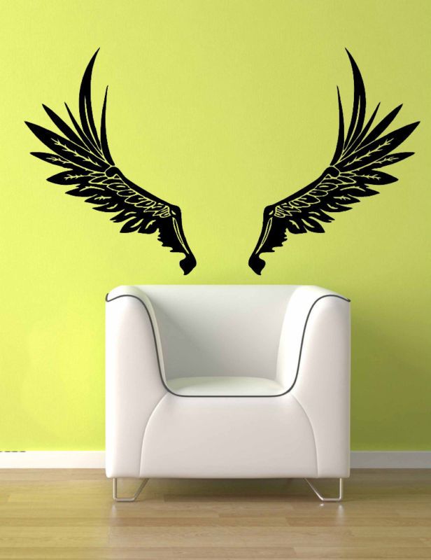 Angel Wings Fairy Wings Wall Vinyl Sticker Decal 18x22  