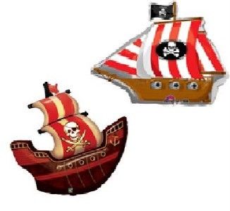 PIRATE SHIP birthday balloon boys party mylar set of 2  