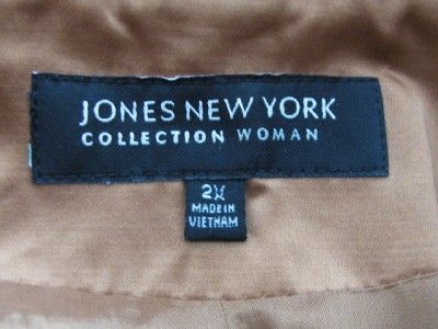 MINT JONES NEW YORK METALLIC GOLD BRONZE SATIN LADIES TIE TRENCH COAT 