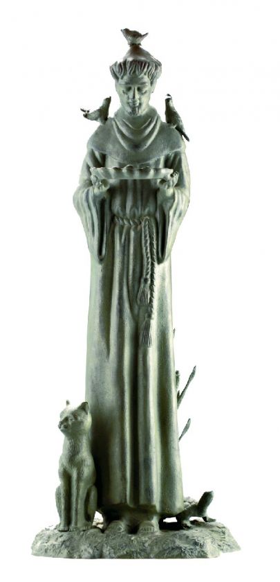 30 Aluminum Williamsburg St. Francis Verdigris Verdi Green Statue 