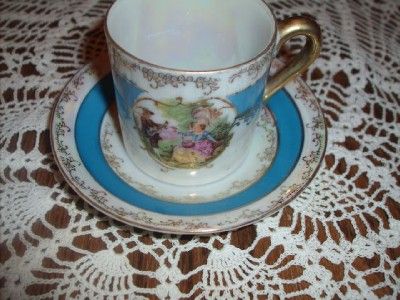 Vintage Royal Sealy China Victorian Footed Teacup & Saucer  