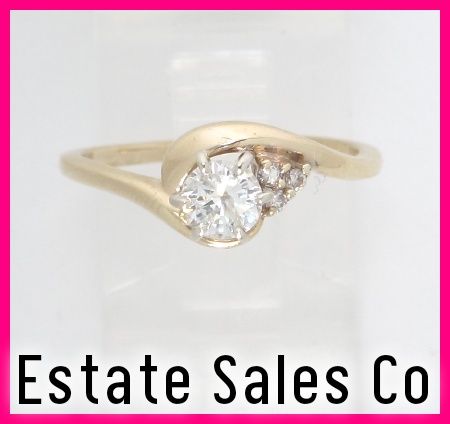 14kwg Round Diamond Engagement/Right Hand Ring .49 ct  