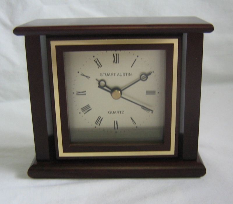 Stuart Austin Wood Desk Clock Photo Cube Combo  