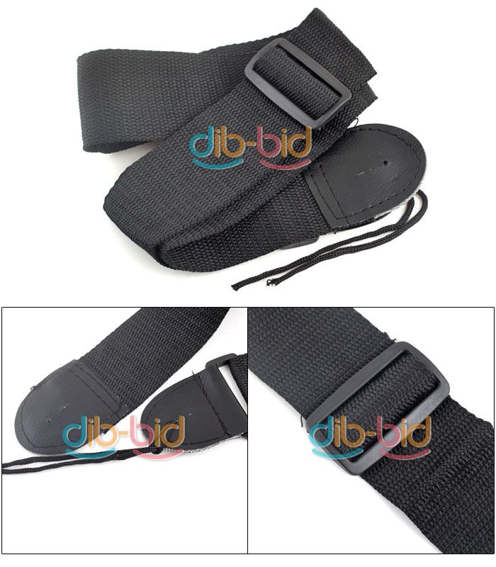 Black Firm Strap Straps for Acoustic Electric Guitar  