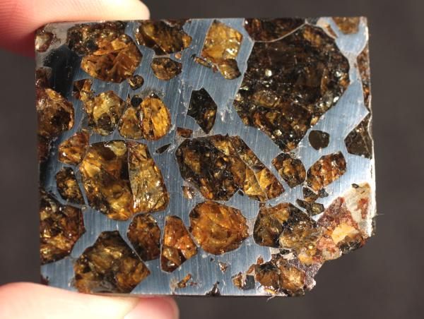 GEM LIKE OLIVINE BRAHIN METEORITE PALLASITE ETCHED SLC  