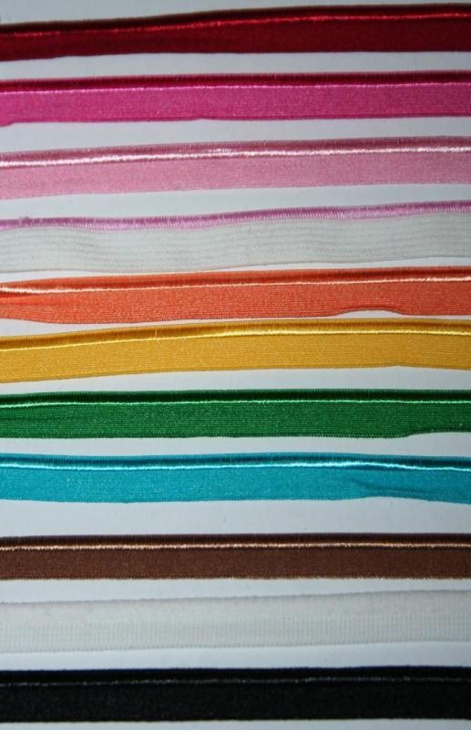 yds Elastic Stretch Lip Piping Black White Brown Pink  