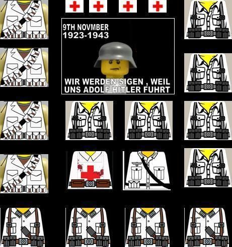 Lego WW2 German Soldier Decals battle of the bulge  