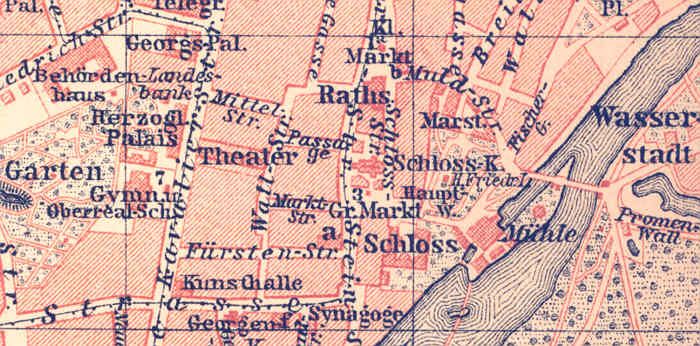 GERMANY Dessau. Old Vintage City Map Plan.1910  