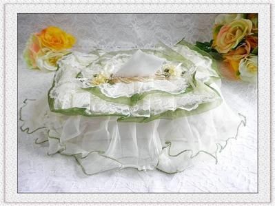 Shabby Chic Rose Vintage Romantic Elegant Lace Tissue Box Cover Holder 