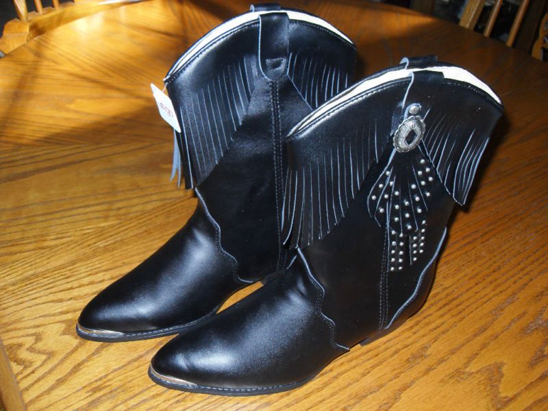 NEW DINGO WESTERN YOUTH SHOW BOOTS, BLACK SIZE 3.5 D  
