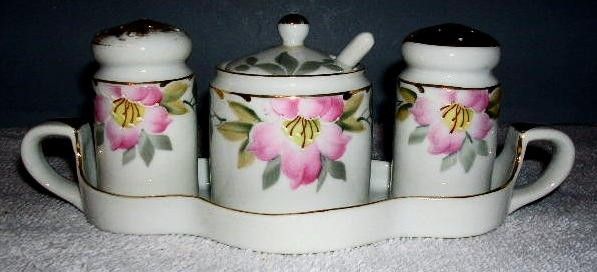 Vintage Noritake Azalea 6 pc Condiment Set  