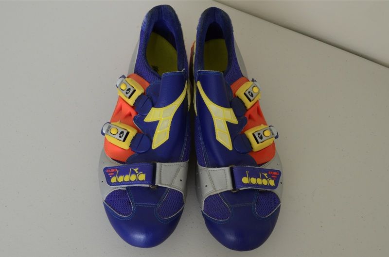 Diadora Euro road cycling shoes size 48 EUR orange blue  