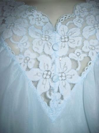 VINTAGE DOUBLE NYLON CHIFFON Vanity Fair Sissy NIGHTGOWN XL Label 