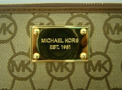 MICHAEL KORS JET SET CONTINENTAL MONOGRAM CLUTCH ZIP AROUND WALLET 