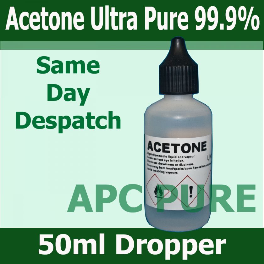 50ml Acetone Ultrapure 99.9% Supplied in 50ml HDPE Plastic Bottle with 