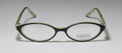 NEW COACH COLETTE 537 51 16 135 BLACK/GREEN EYEGLASS/GLASSES/FRAMES 