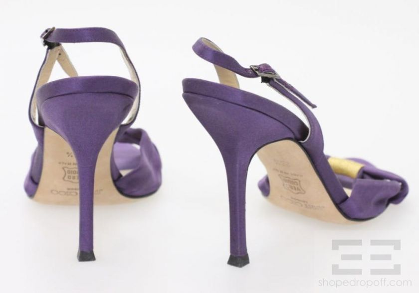 Jimmy Choo Purple Satin Slingback Stiletto Heels Size 38.5  