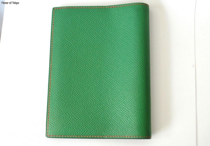 Authentic HERMES Green Leather Agenda Cover w/ Address Book  