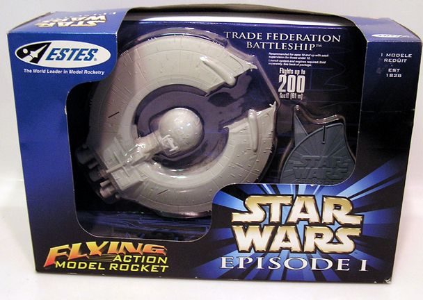 Star Wars Trade Fed Battleship Flying Rocket ESTES  MIB  