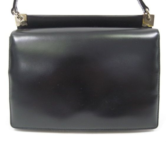 SALVATORE FERRAGAMO Black Leather Mini Handbag Tote  