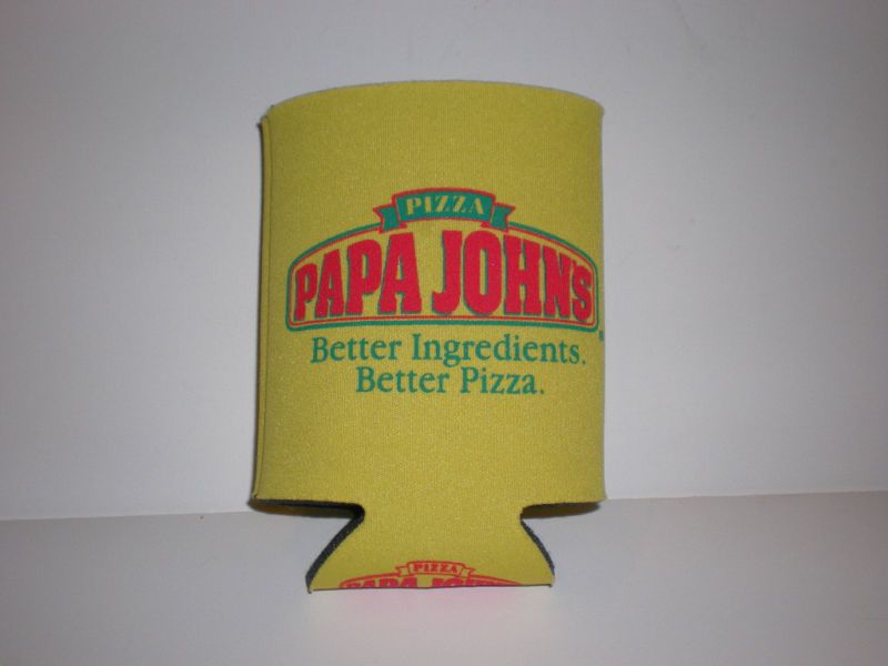 Papa Johns Logo Pizza Ohio State Columbus Yellow Coozie  