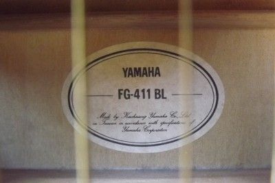 YAMAHA FG 411 BL 6 STRING ACOUSTIC GUITAR WITH TACOMA CARRYIG CASE 