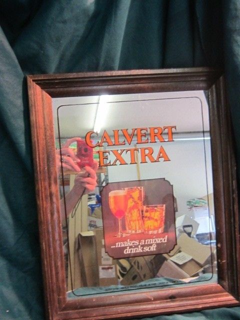 CALVERT EXTRA WHISKEY BAR MIRROR SIGN  