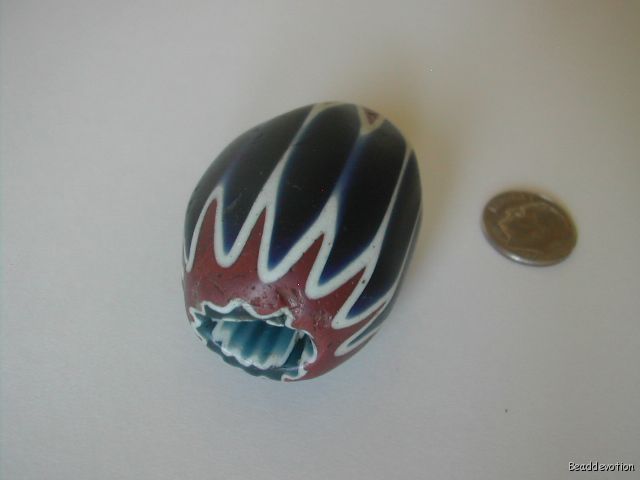 Huge Venetian 7 layer Chevron Glass Trade Bead  