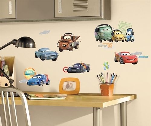 26 New CARS 2 MOVIE WALL DECALS Lightning McQueen Mater Stickers 