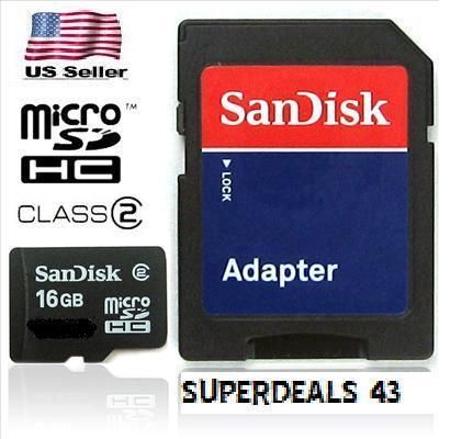 NEW SANDISK 16GB MICRO SD HC MICROSD MEMORY CARD 16 GB  