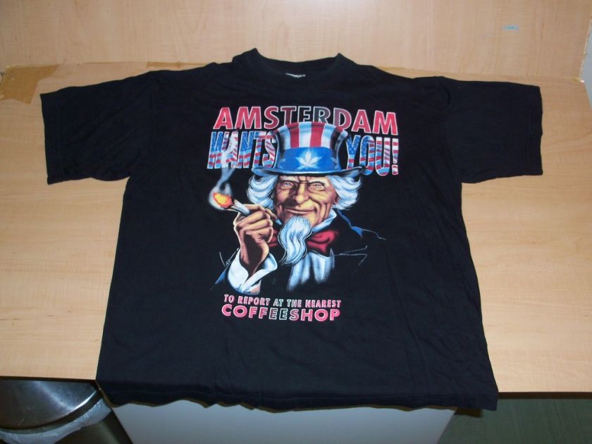 Stoned Uncle Sam Wants You AMSTERDAM Coffeeshop T Shirt  