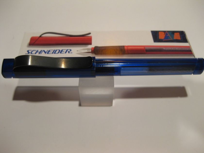 SCHNEIDER BASE TRANS BLUE FOUNTAIN PEN BROAD RETAIL $20  