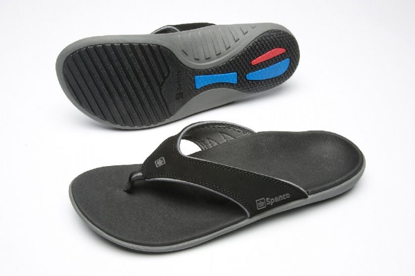 Spenco Yumi   Mens Orthotic Sandal   Black   flip flops with arch 