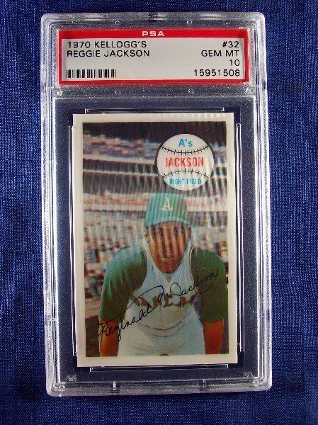 1970 KELLOGGS # 32 Reggie Jackson PSA 10 Mint  