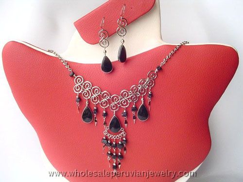 SEMI PRECIOUS STONE SETS PERUVIAN JEWELRY WHOLESALE  