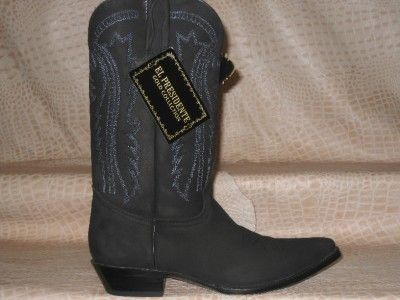 New 2011 Mens Nubuck Black Western Cowboy Boots  