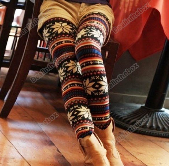 Multi patterns Knitted Colorful Lace Leggings Tights Pants  
