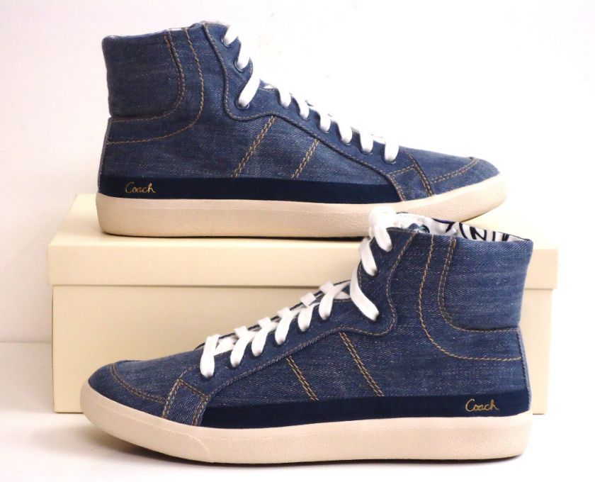 COACH ELLIS DENIM SNEAKERS LACE IT UP OR FOLD IT  