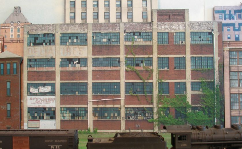 scale ABANDONED FACTORY #2 background building flat N scale FREE 
