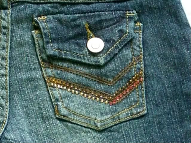 Zana Di Girls Jeans RHINESTONE Button Flap Shorts NWT  