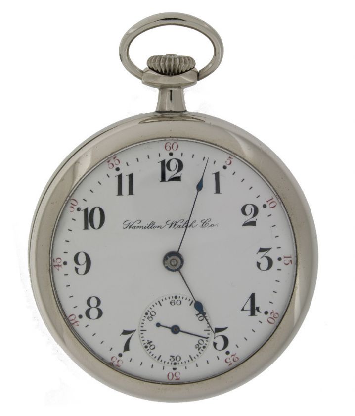 HAMILTON OPEN FACE 17 JEWEL POCKET WATCH  