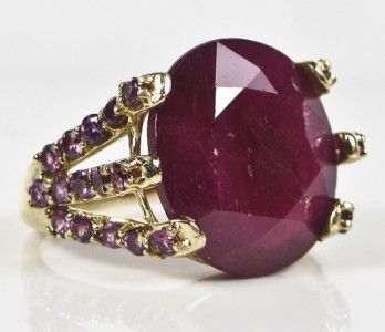 4000 Vintage 14k Gold 14.90ctw Cushion Cut African Ruby & Grape 