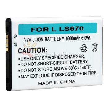   1600mAh Standard Li Ion Battery For LG Optimus S LS670 Cell Phone NEW