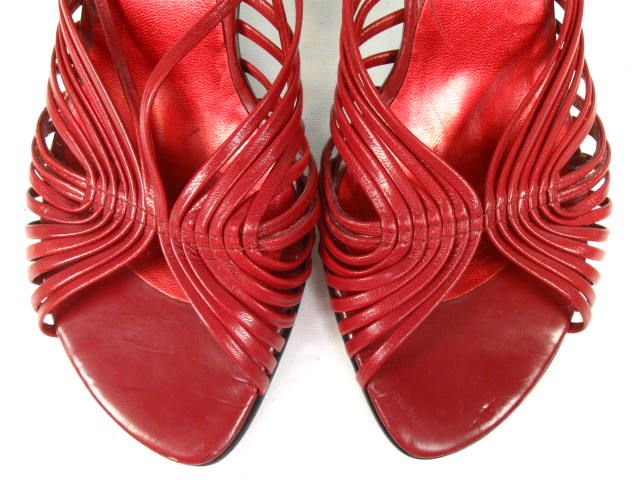 ENZO ANGIOLINI Wine Strappy Open Slides Heels Shoes 6M  