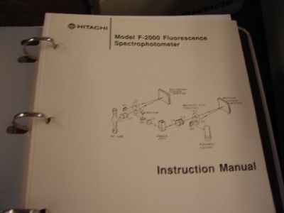 Hitachi F 2000 Fluorescence Spectrophotometer & manual  